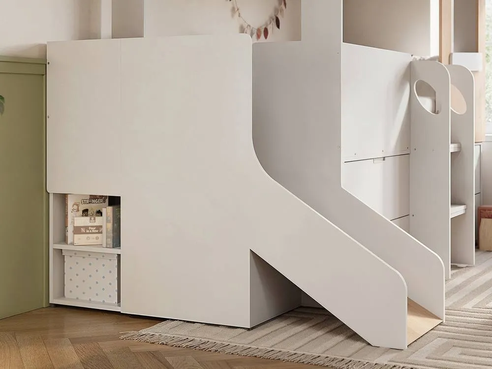 Flair Dreamland House Midsleeper with Slide & Storage in White 5