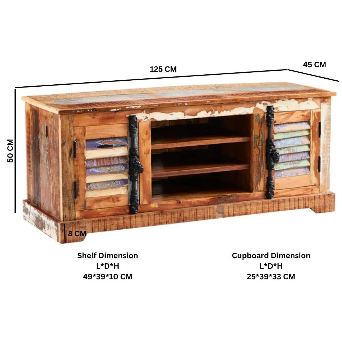IH Design Ted Reclaimed Boat TV Media Unit in Brown 4
