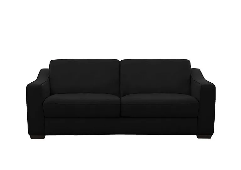 Optimus Space Saving Leather Sofa Bed with Memory Foam Mattress - Classic Black