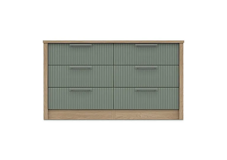 Chelsea 6 Drawer Wide Chest with Silver Handles