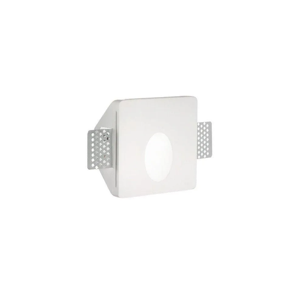 Netlighting Walky3 Integrated LED Plaster In Indoor Recessed Marker Wall Lamp 1 Light White 3000K