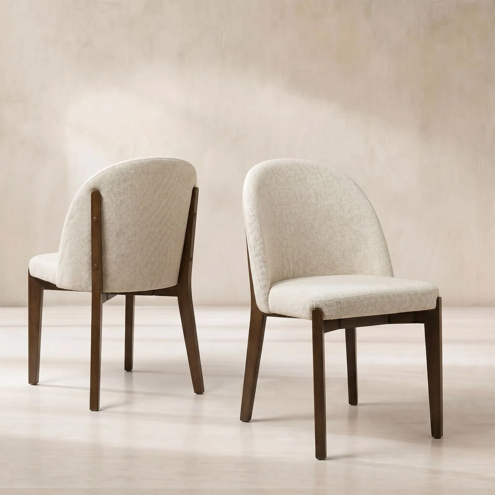 Sumida Dining Chair - Solid Wood Walnut Finish, Neutral | Barker & Stonehouse