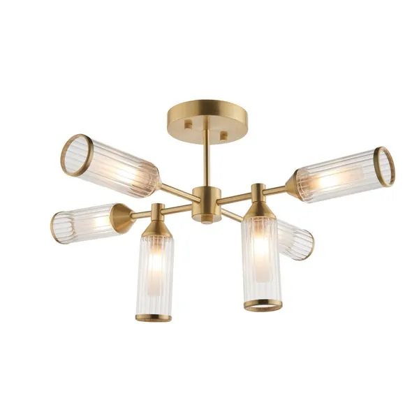 Vogue Bailey Art Deco 6 Light Semi Flush Ceiling Light 5