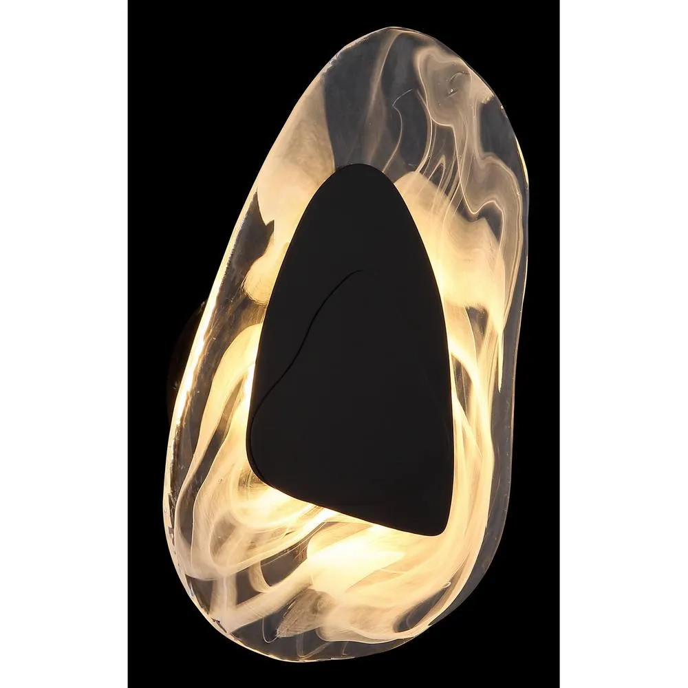 Netlighting Dorsey Integrated LED Wall Lamp Matt Black Clear Glass Shade LED 3000K 4