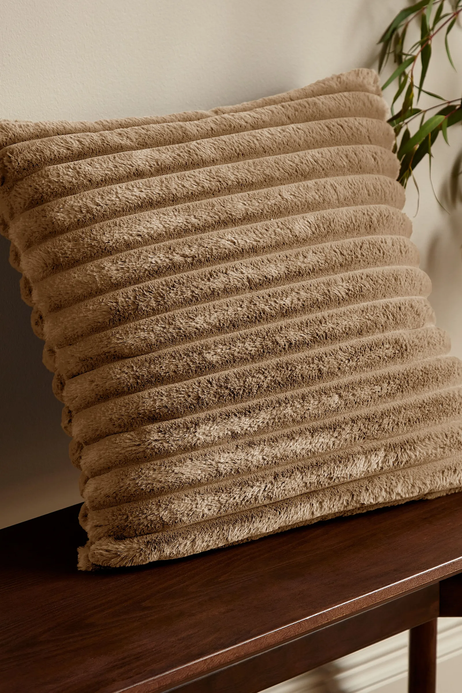 Catherine Lansfield 'Cosy Ribbed' Cushion in Natural 1