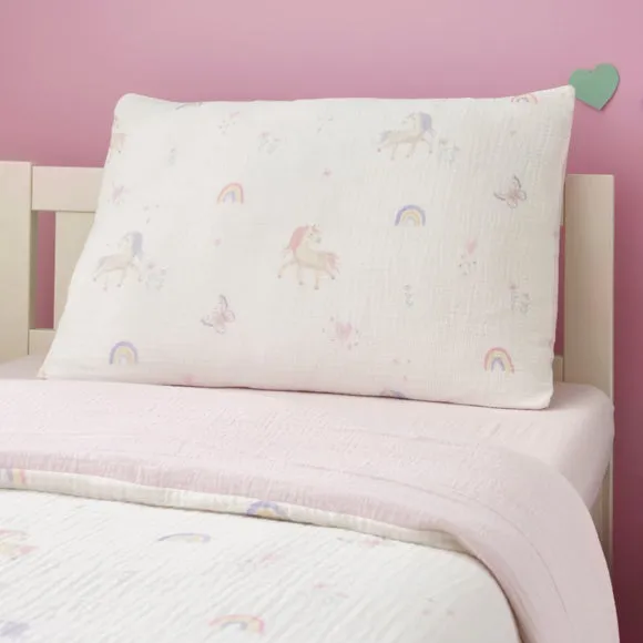 Unicorn Cotton Muslin Quilt Cover & Pillowcase Set 2