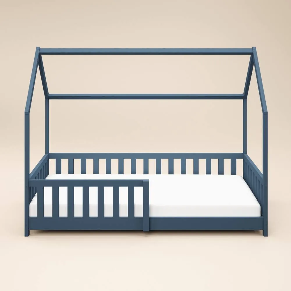 Flair Explorer Wooden Playhouse Bed with Rails in Navy 4