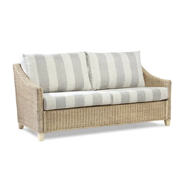 Desser Dijon Rattan Athena Stripe 3 Seater Sofa 2