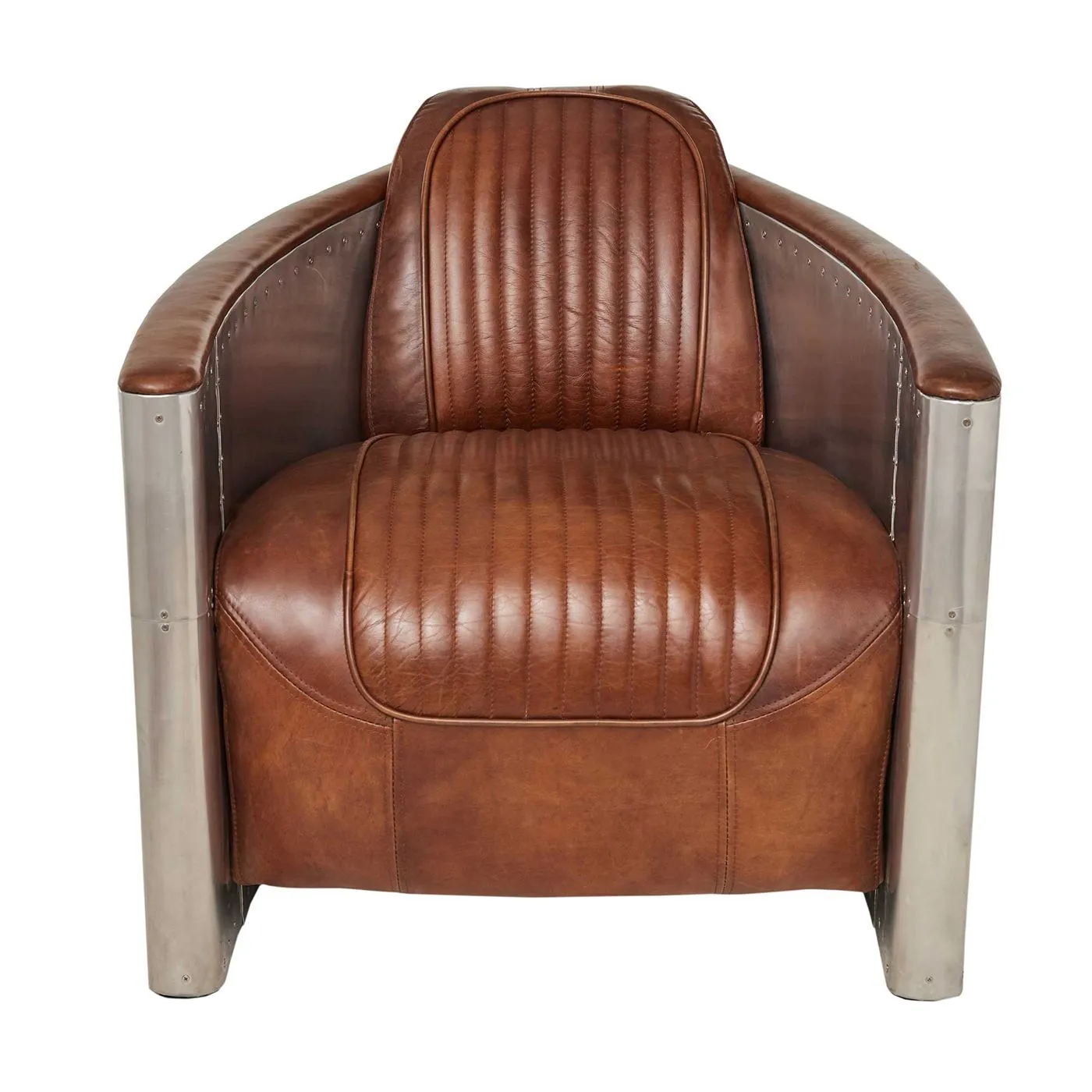 Timothy Oulton Aviator Tomcat Armchair, Brown Leather | Barker & Stonehouse 3