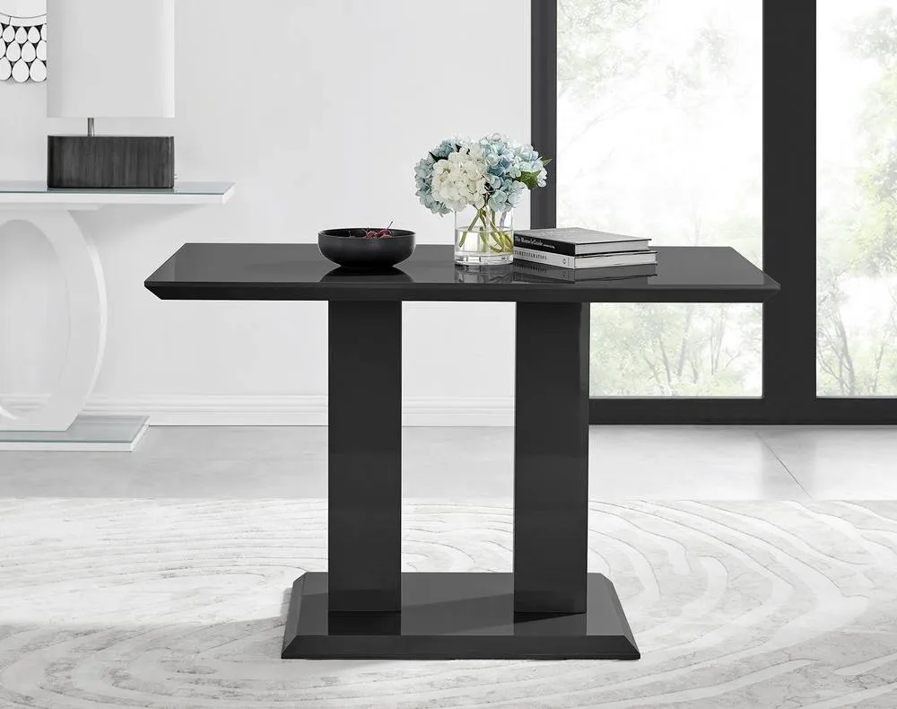 FurnitureboxUK Imperia 4 Black Dining Table & 4 Belgravia Chairs 2