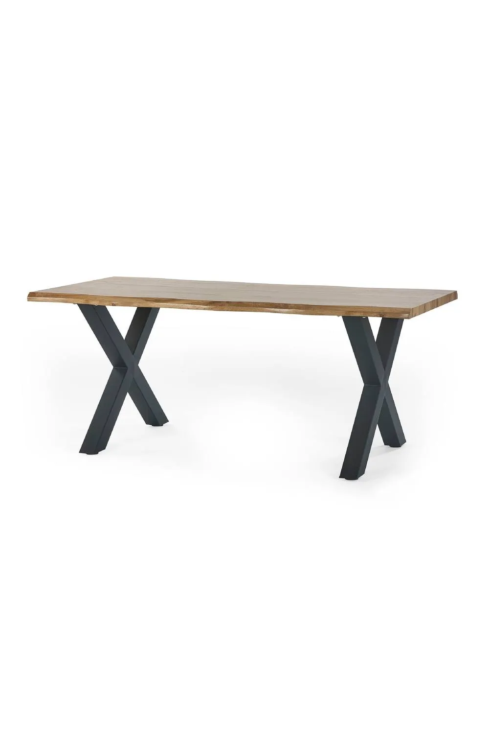 Julian Bowen Harvey Live Edge Rectangular 4-6 Seater Dining Table in Light Oak 4