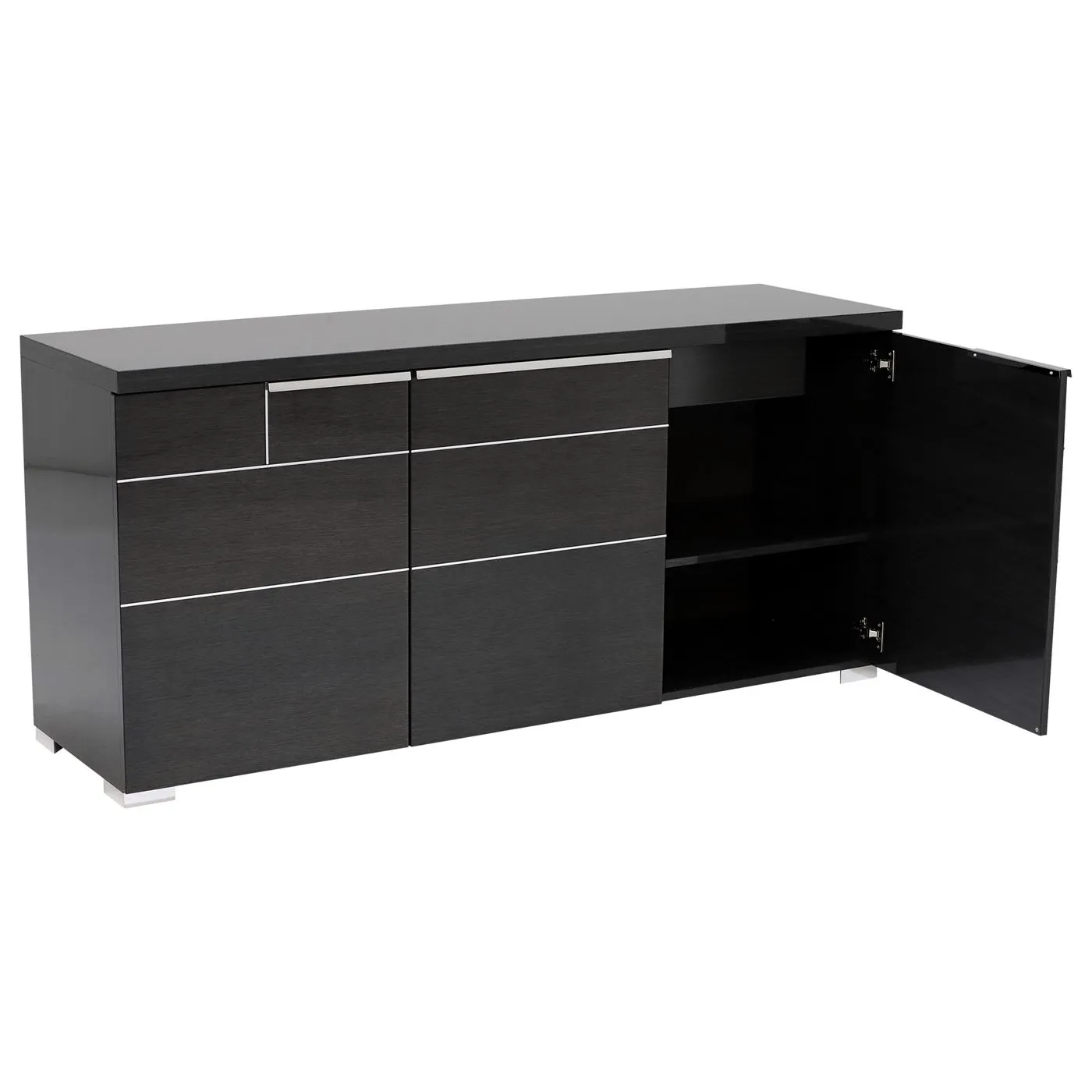 Versilia 3 Door Buffet Sideboard, Grey Gloss | Barker & Stonehouse 6