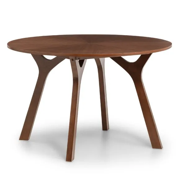 Huxley 4 Seater Round Dining Table, Walnut 2