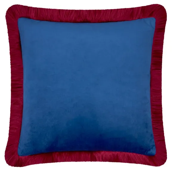Furn. Halo Fringed Velvet Square Cushion 2