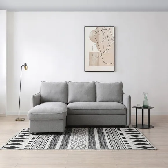 Lucie Grey Boucle Corner Sofa Bed 5