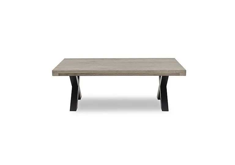 Terra Straight Edge Coffee Table with X Shaped Legs - Vintage Grey