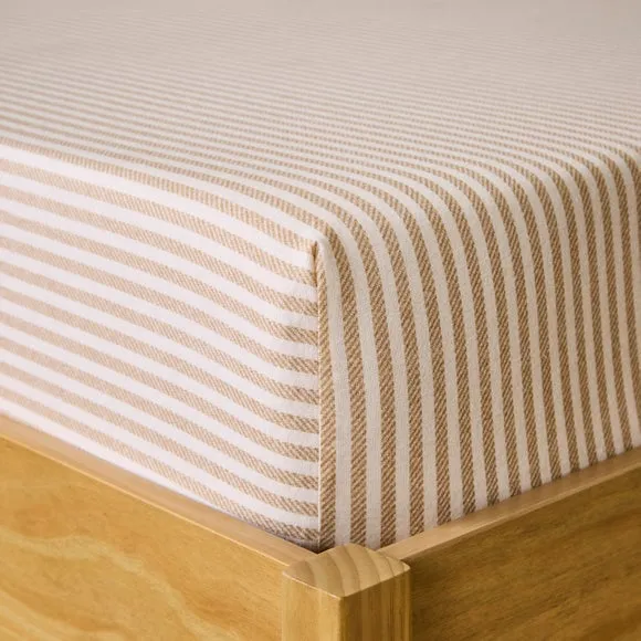Camille Stripe 100% Brushed Cotton Fitted Sheet 2