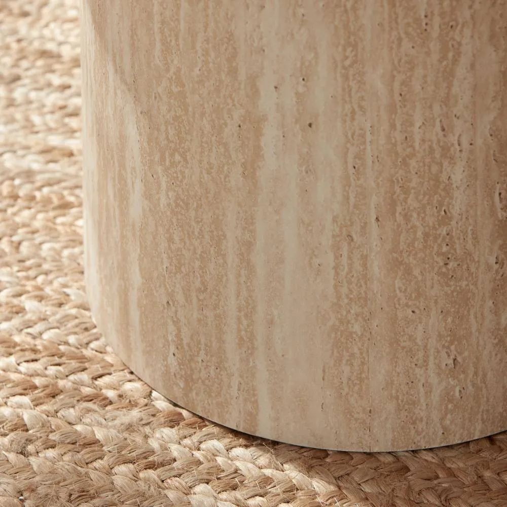 FurnitureboxUK Sutton Beige Travertine Stone Veneer Oval Coffee Table 6