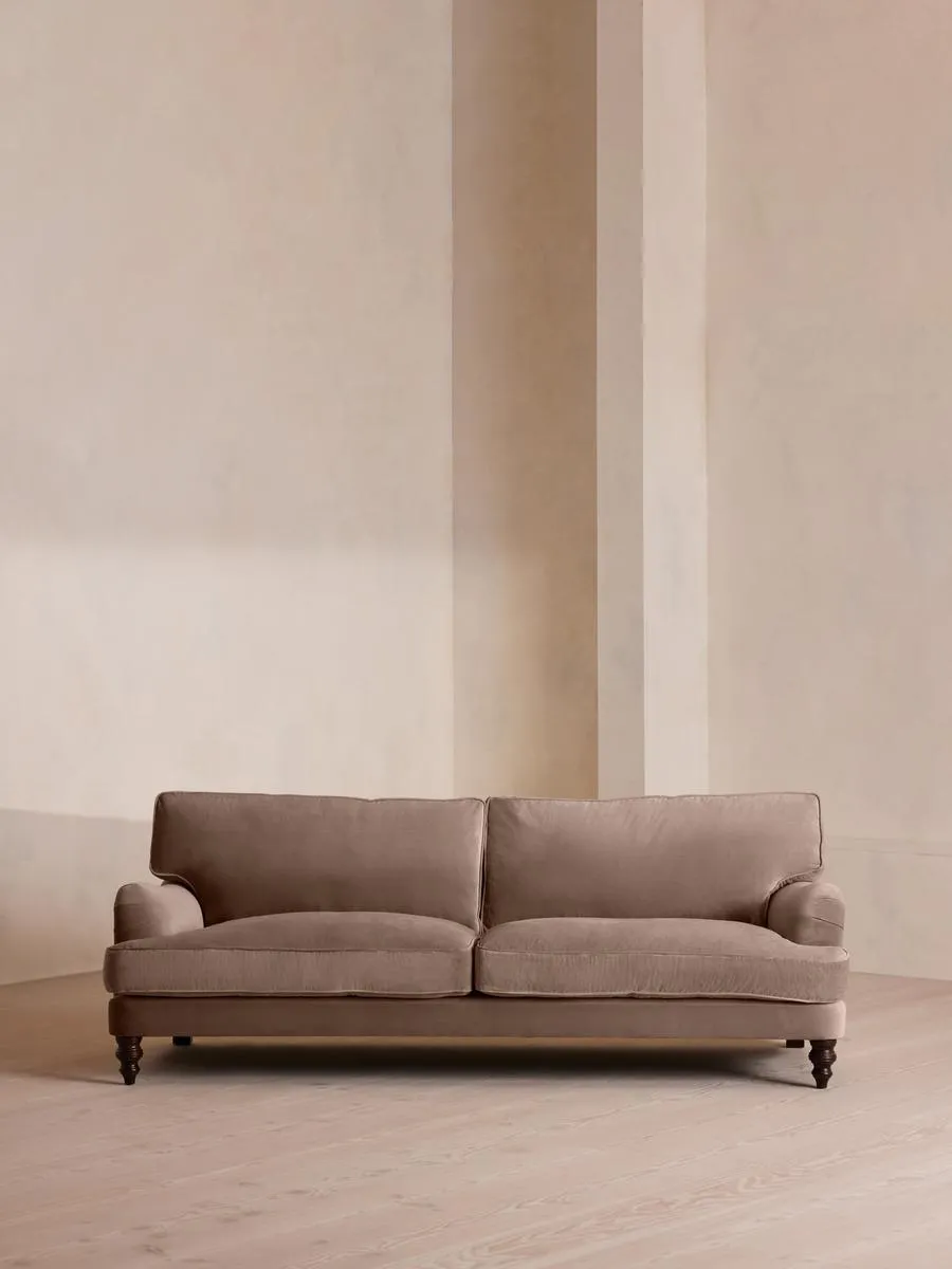 Arundel Four Seater Sofa, Velvet, Taupe