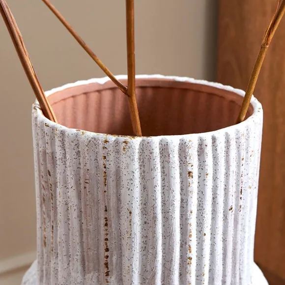 Ribbed Stone Vase 2