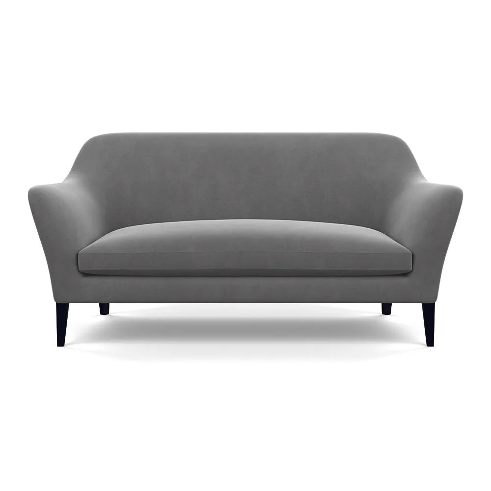 Heal's Wallis 3 Seater Sofa Smart Velvet Mercury Black Painted Oak Feet