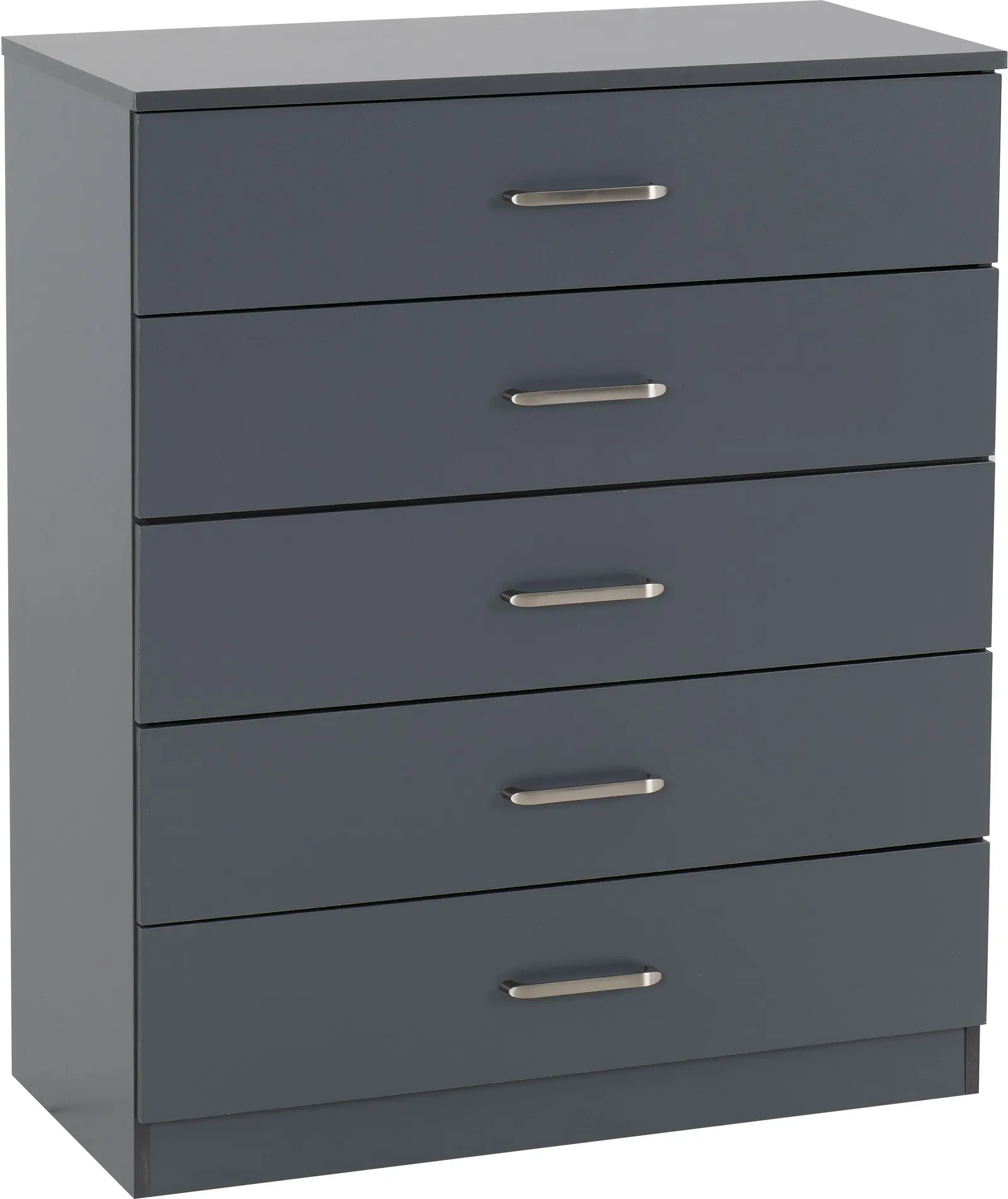Seconique Dakotia 5 Drawer Chest in Dark Grey 2