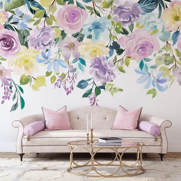 Watercolour Florals Wall Mural 2