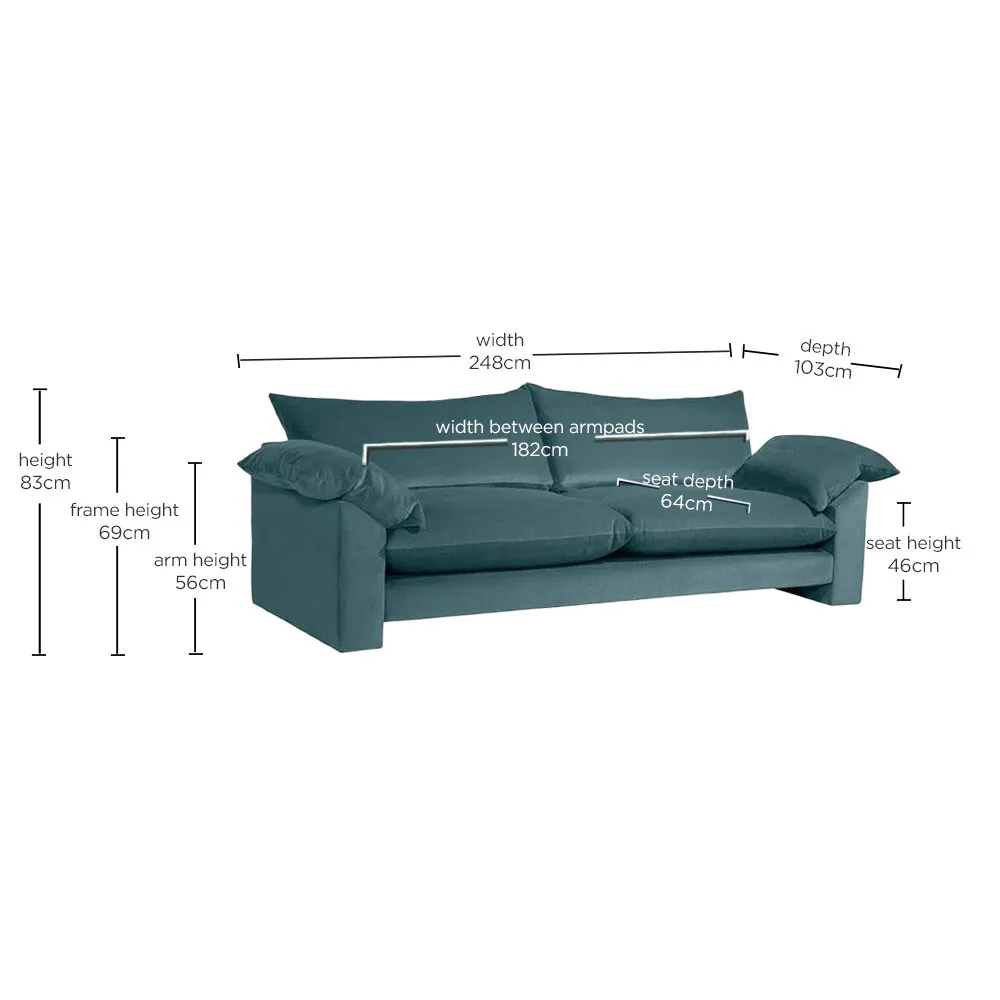 Hoxton Extra Large Sofa, Teal Fabric | Barker & Stonehouse 6
