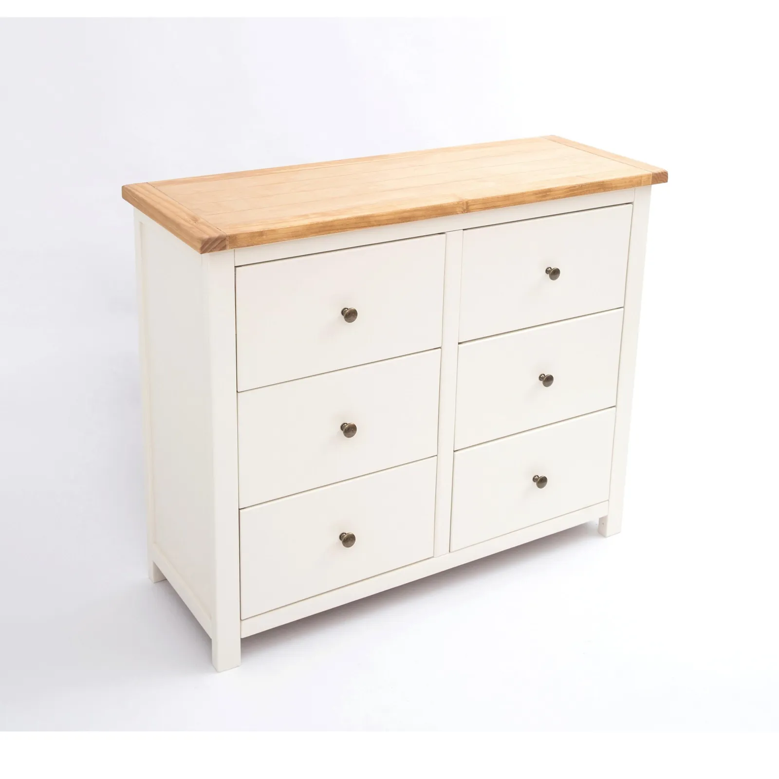 Cabinet Bits Maggiori 6 Drawer Chest of Drawers Brass Knob in Off-White 3