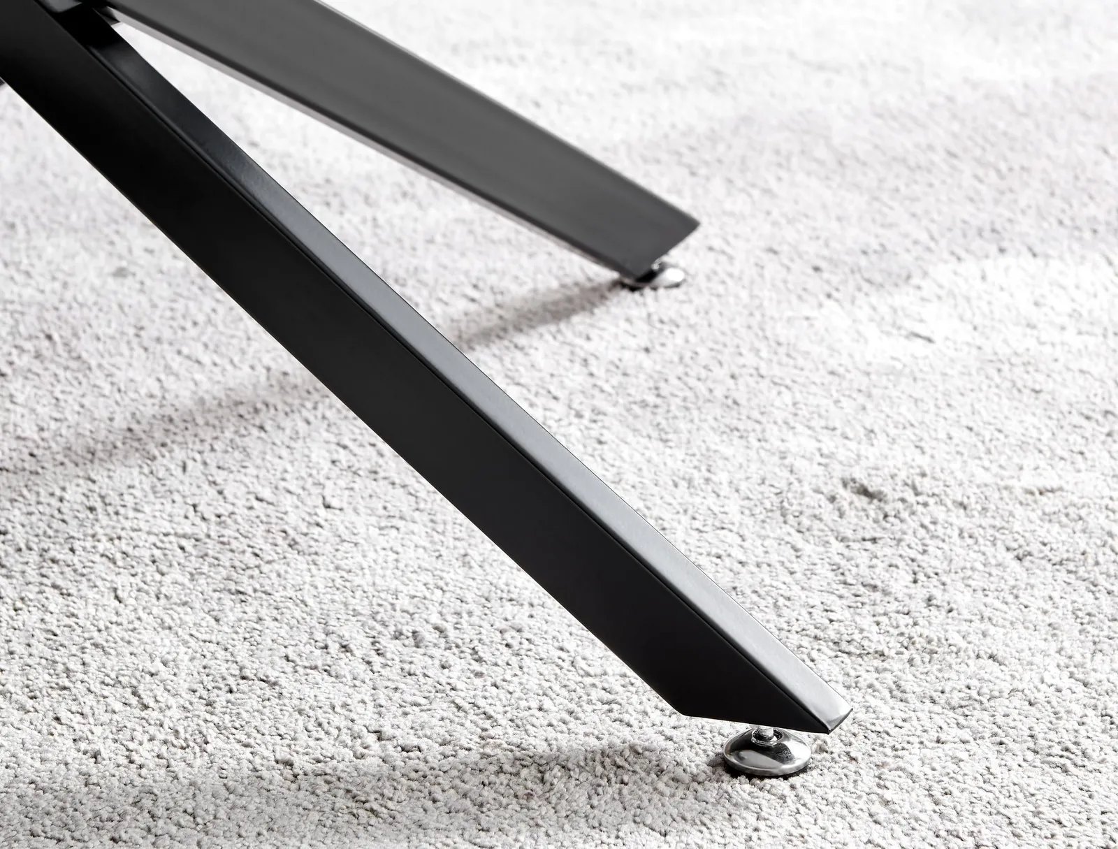 FurnitureboxUK Leonardo Rectangular Glass Coffee Table with Metal Angled Starburst Legs for Modern Living Rooms in Black 5