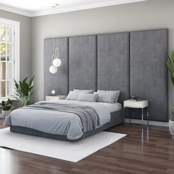 Hanging Wall Panel Dual Mount Plush Velvet Headboard 6