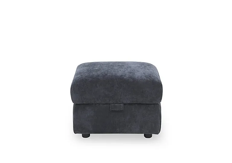 Panache Fabric Storage Footstool - Manhattan Indigo