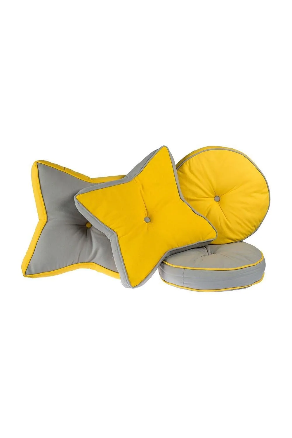 Homescapes Star Floor Cushion Soft Cotton, Comfy & OEKO-TEX® Certified in Grey 4