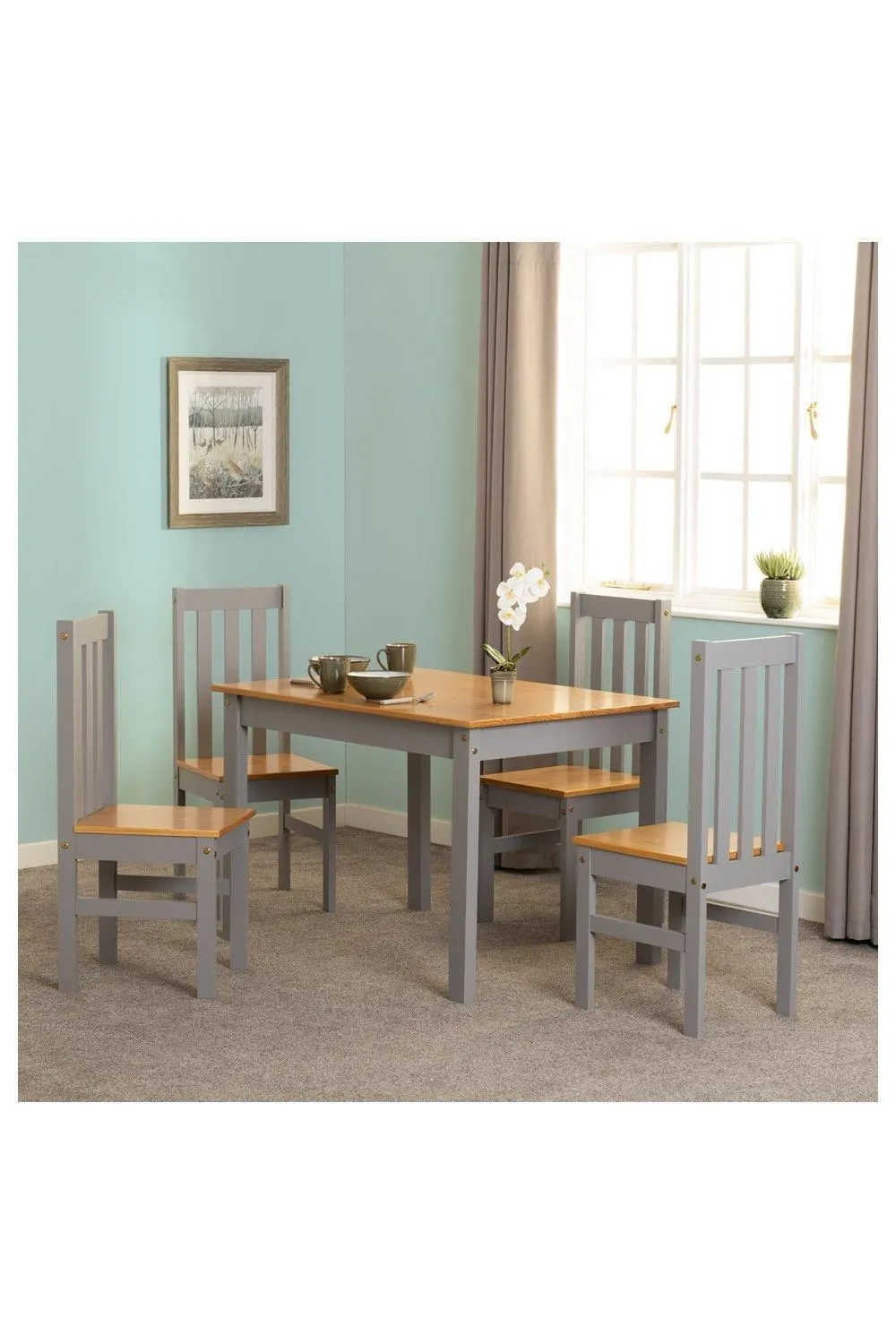 Seconique Ludlow 1+4 Dining Set in Grey
