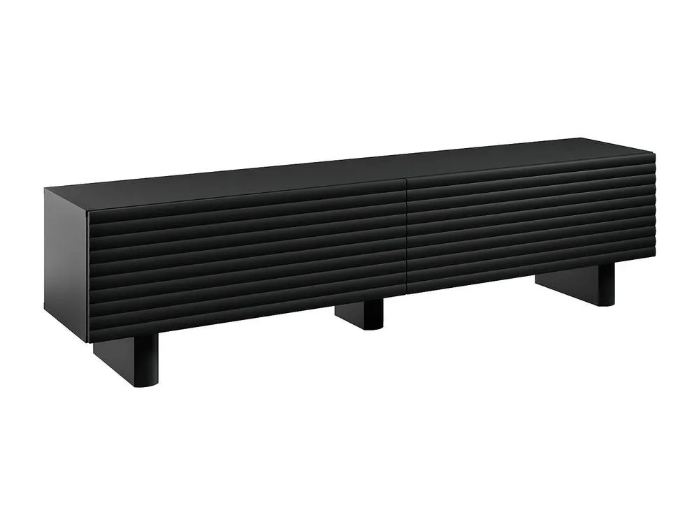 Vente-unique TV Unit With 2 Doors In MDF - 180 Cm - Black - LUDIMA 5