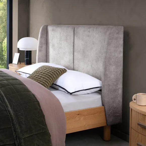 Bentley Designs Vega Knotty Oak Upholstered Bed Frame 3