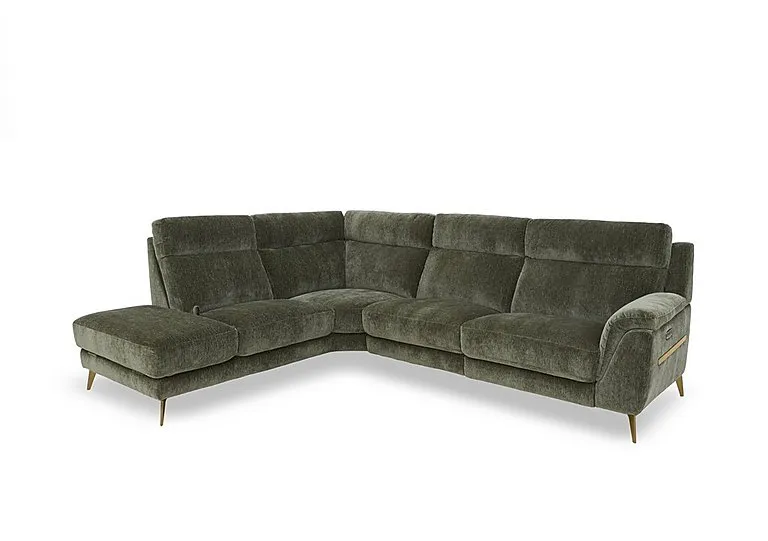Eclipse Fabric Left Hand Facing Corner Power Recliner Sofa with Power Headrests and Chaise End Storage - Sofas and Armchairs - In Time for Christmas