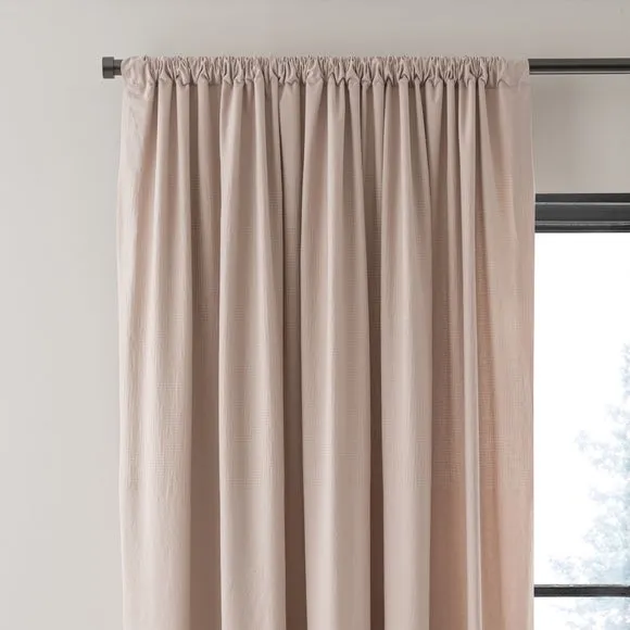 Newston Waffle 100% Cotton Slot Top Curtains 1