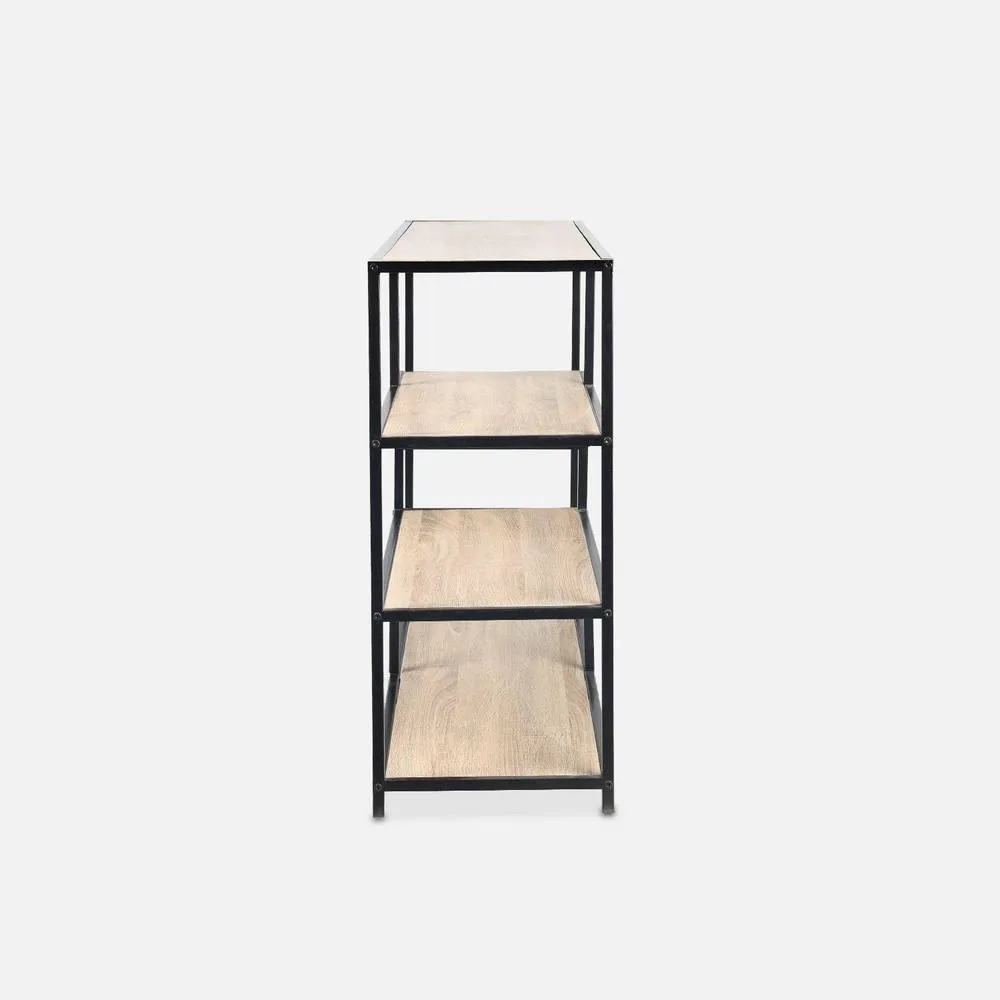 sweeek 5-level Industrial Bookshelf In Metal & Wood Effect in Light Brown 5