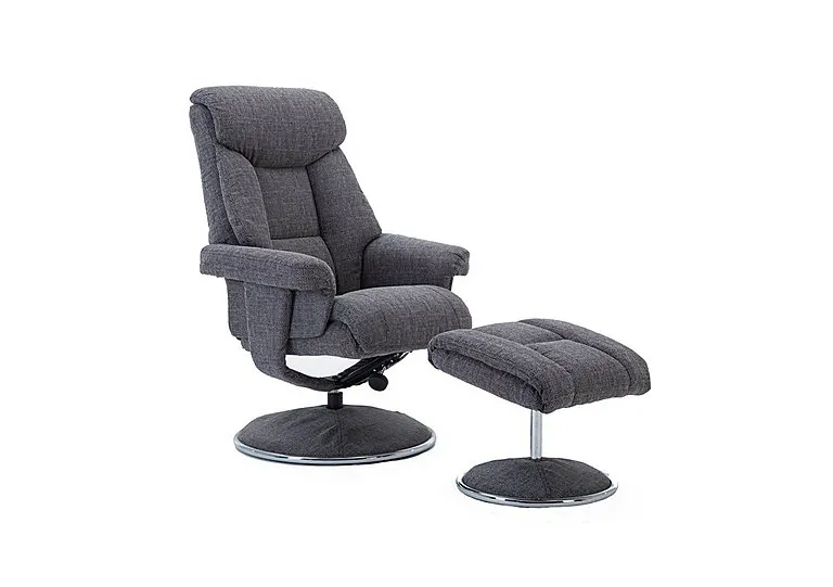 Bruges Fabric Swivel Chair and Footstool - Lisbon Grey - Home Accessories - In Time for Christmas
