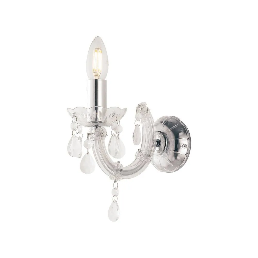 Netlighting HOUSTON Candle Wall Light Transparent 22x21cm in Clear