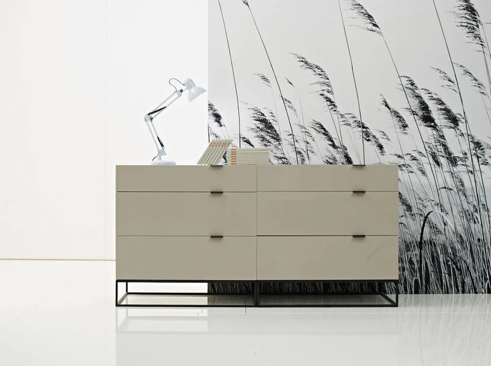 Angel Cerda Grey 3-Drawer Chest with Black Steel Legs 80x45x80 cm 6
