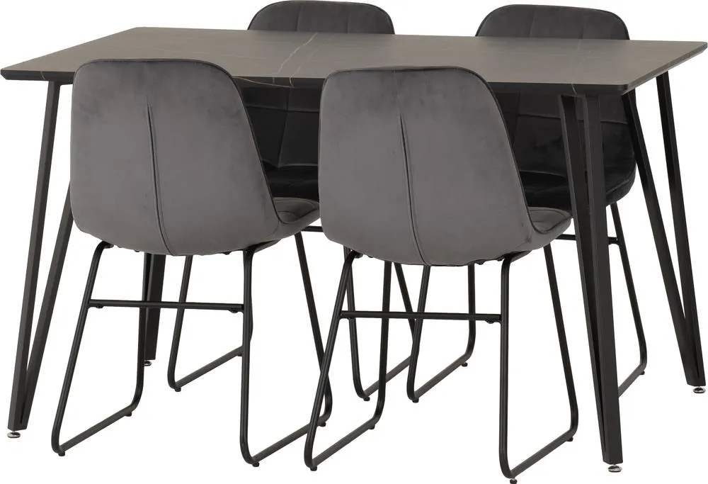 Seconique Marlow & Lukas Dining Set in Grey 2