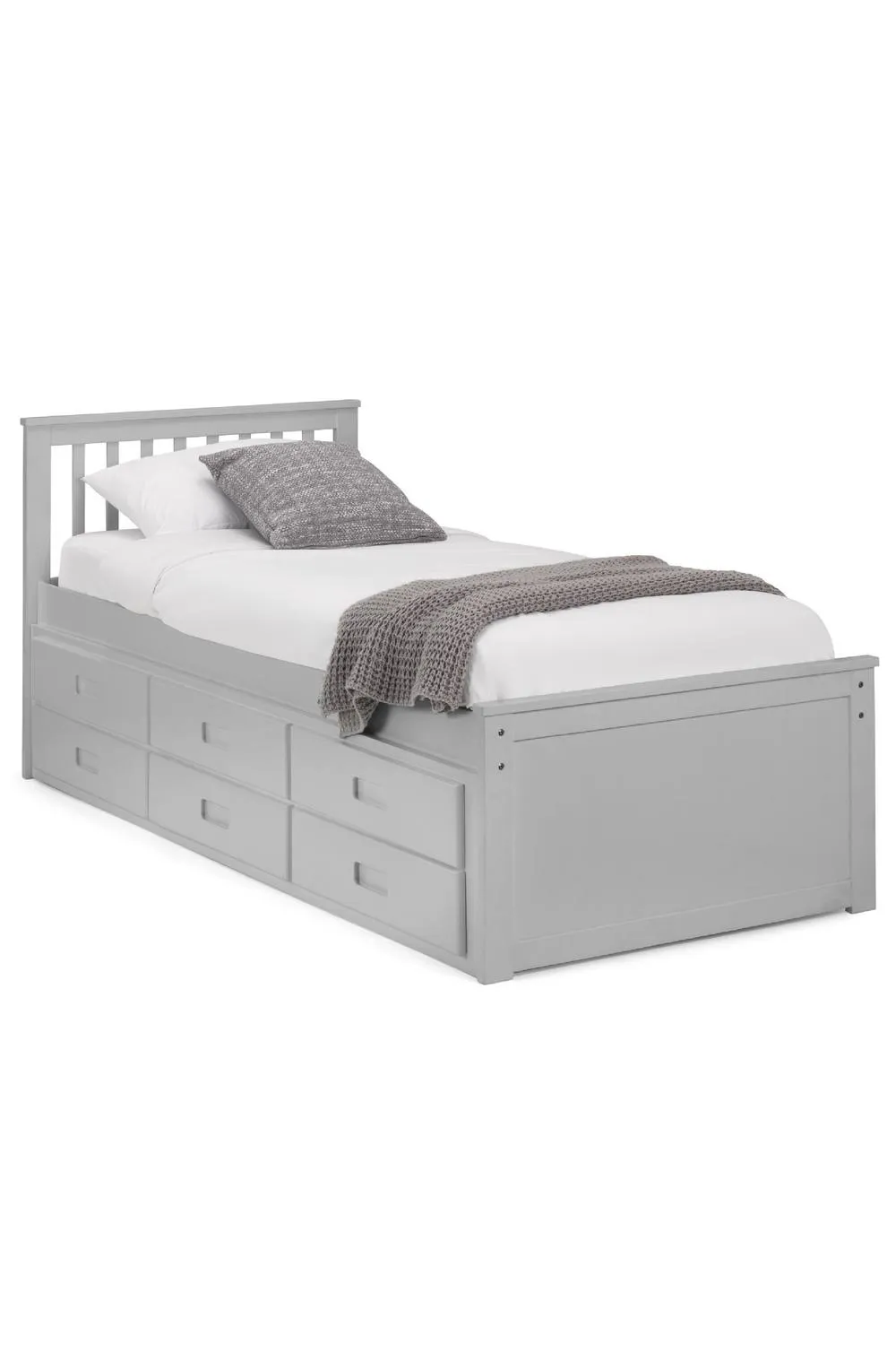 Julian Bowen Maisie Bed with Underbed & Storage Drawers in Grey 3