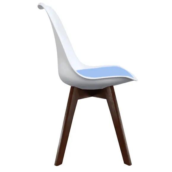 Fusion Living Soho White Plastic Dining Chair with Squared Legs 4