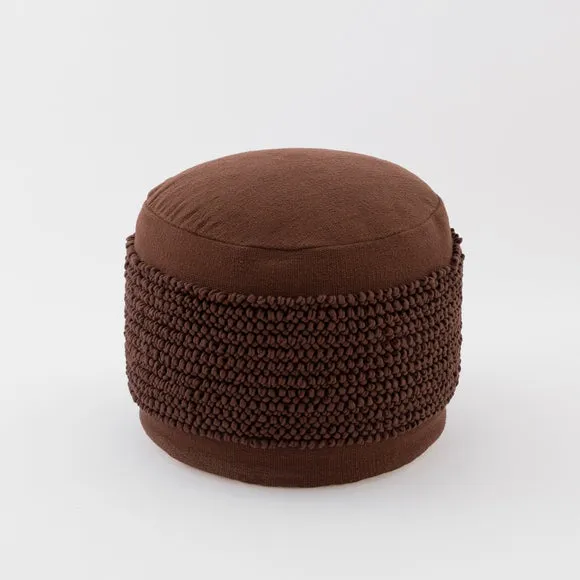 Jersey Bobble Banded Cotton Pouffe 3
