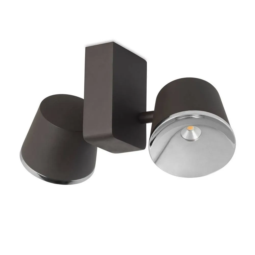 Netlighting Drone Integrated LED Dome Wall Ceiling Light Chrome Brown 3