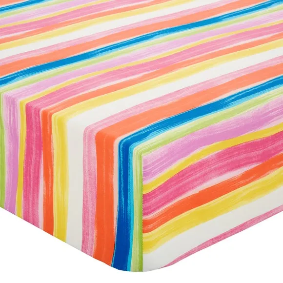 Watercolour Rainbow 100% Cotton Fitted Sheet 2