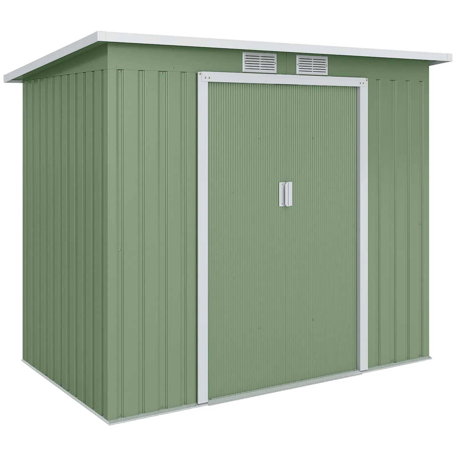 OUTSUNNY 7 x 4ft Metal Garden Storage Shed w/ Double Door Green 2