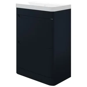 Wickes Malmo Indigo Blue Freestanding J Pull Compact Vanity Unit & Basin - 600 x 350mm